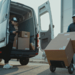 moving company moving boxes into truck Metropolitan Moving & Storage