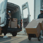 two movers packing moving truck Metropolitan Moving & Storage