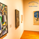 paintings in an art gallery